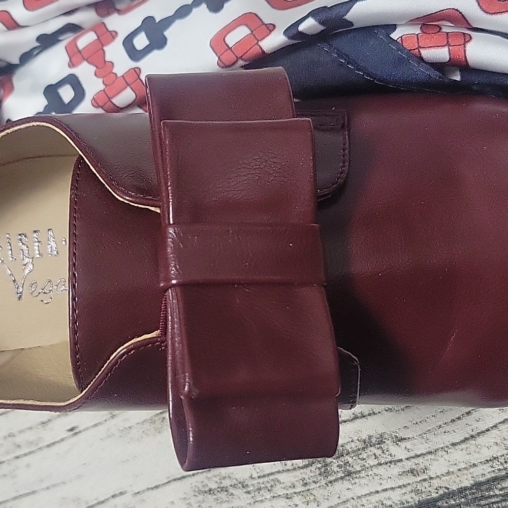 Chanel Burgundy Leather Women's Shoes - Picture 3 of 13